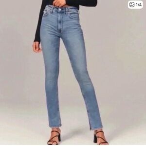 Abercrombie & Fitch Women's High Rise Jeans - Light Blue